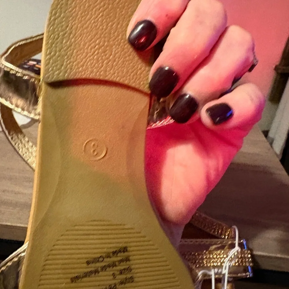 Gold Strappy Kids Sandals